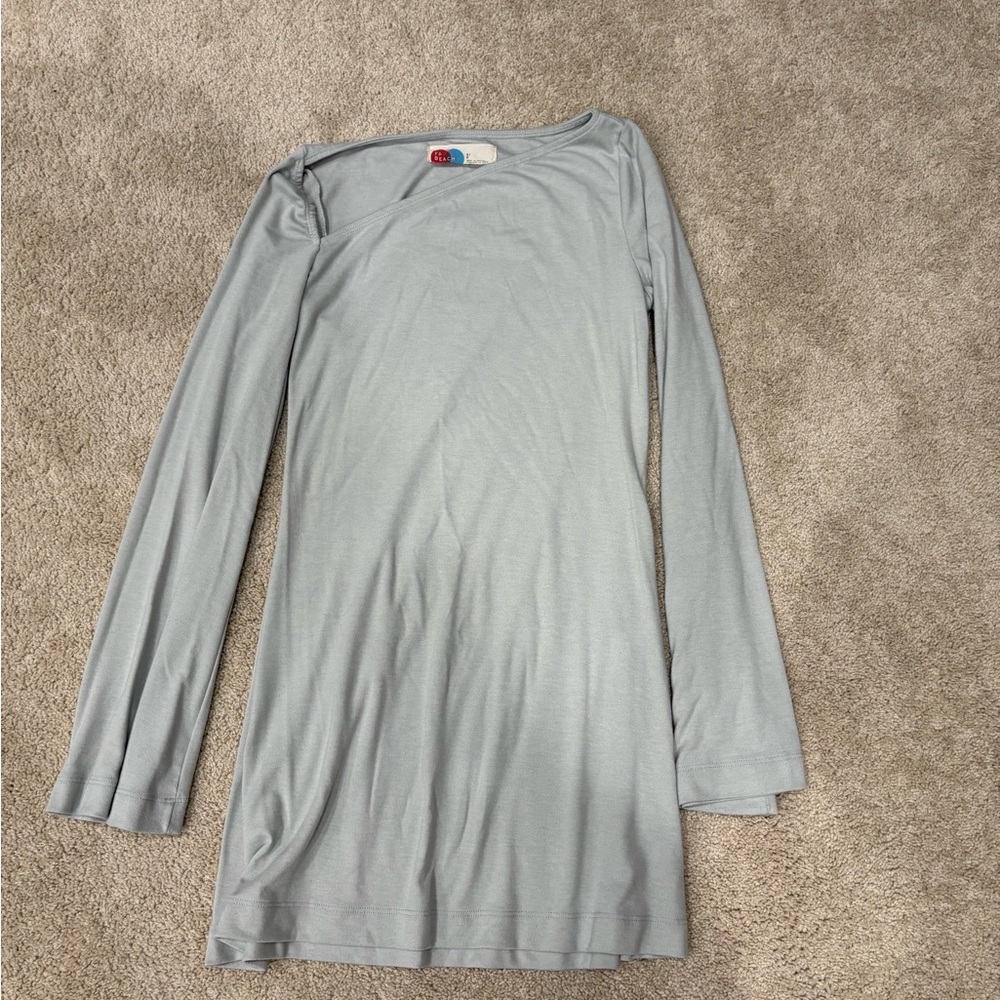 Free People Bluish Gray Long Sleeve Dress